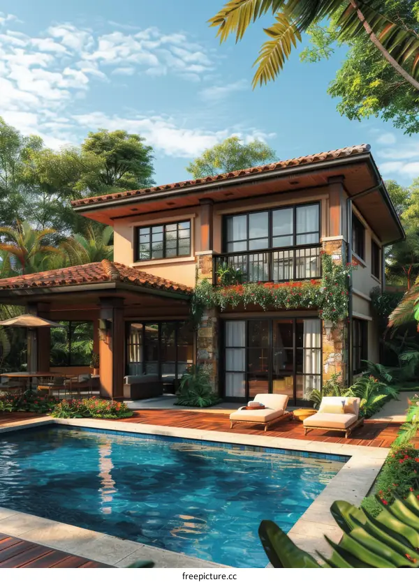 Luxurious Mansion with Palm Tree Views