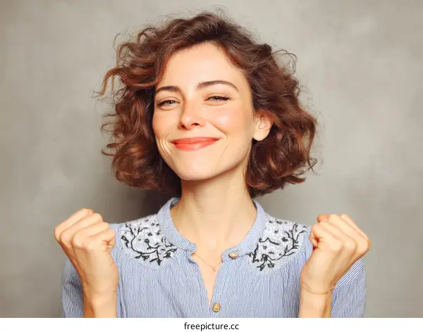 Happy Woman Celebrating Success