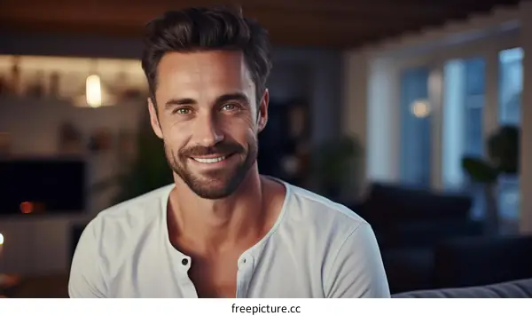 Portrait of a handsome young man smiling