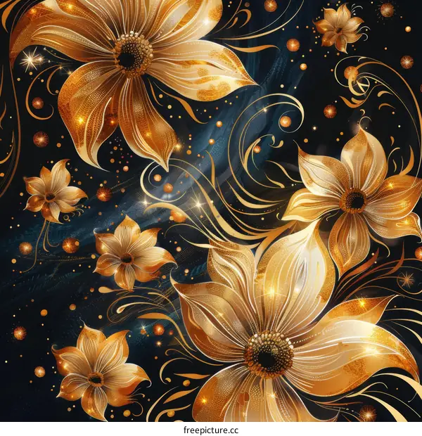 Golden Flowers and Plants