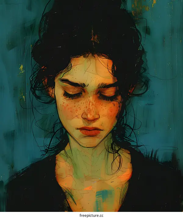 Portrait of a Woman with Closed Eyes