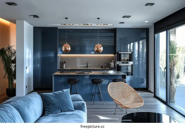 Modern Kitchen and Living Area Design