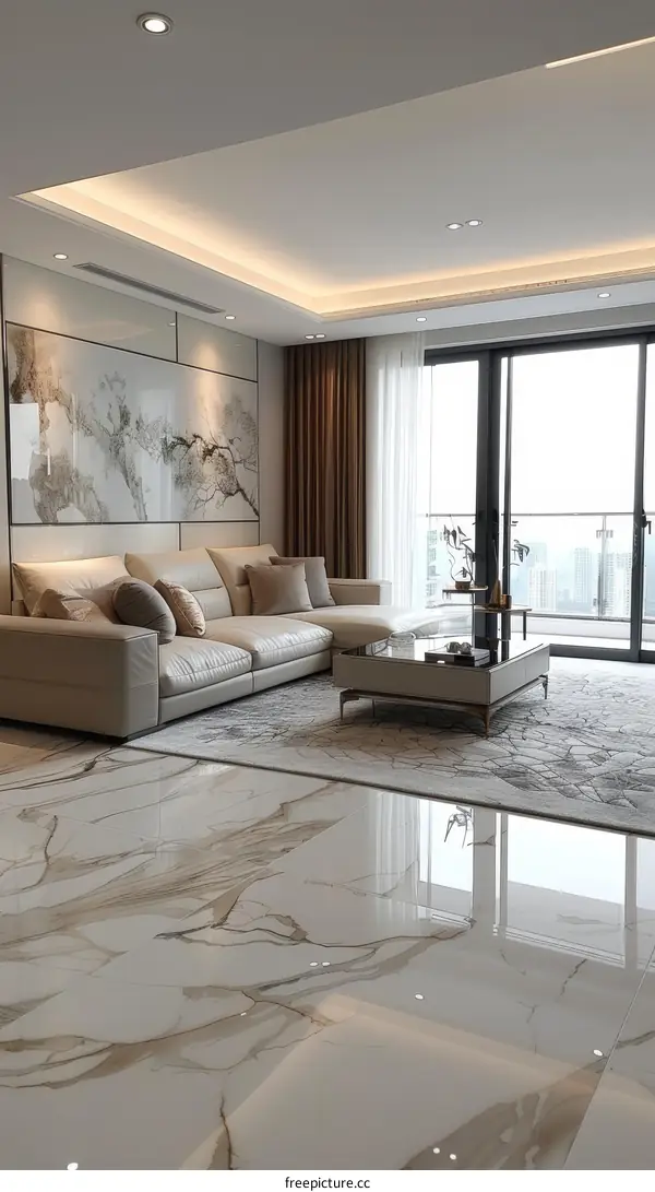 Bright and Airy Apartment Living Room with Modern Furnishings