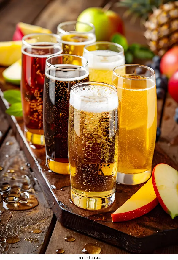 Apple Cider Tasting Set with Fresh Fruits