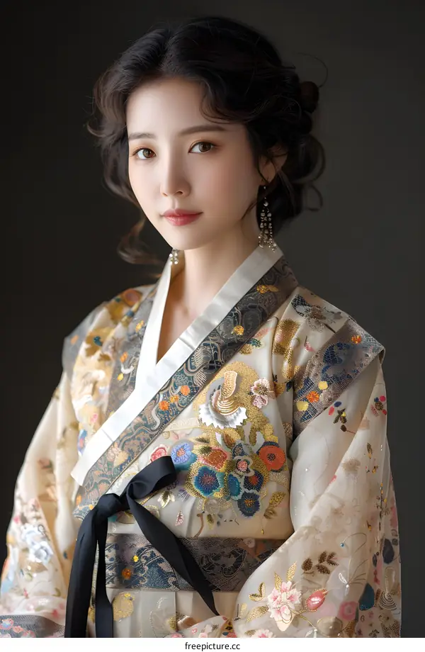 Portrait of a young woman in a hanbok