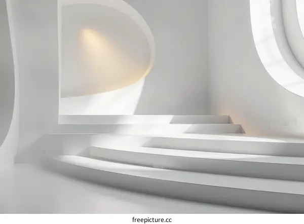 Minimalistic White Geometric Display Podium