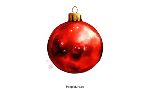 [Transparent Background PNG]Watercolor Christmas Ornament with Fir Branches