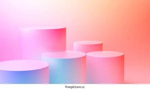 Pastel Colored Cylindrical Display Stands