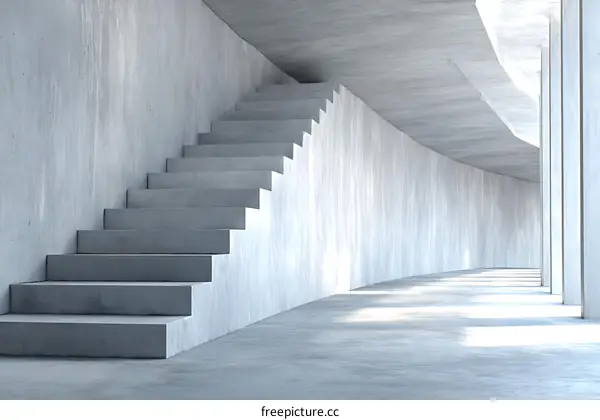 Modern Concrete Staircase Corridor Design