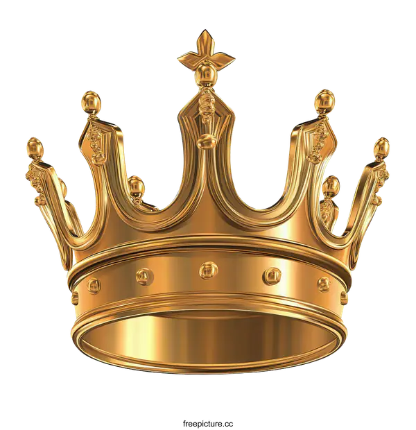 [Transparent Background PNG]Golden Royal Crown Illustration