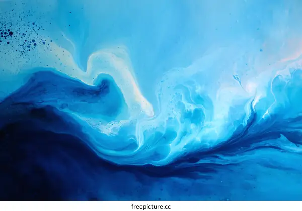 Abstract Blue Flowing Art