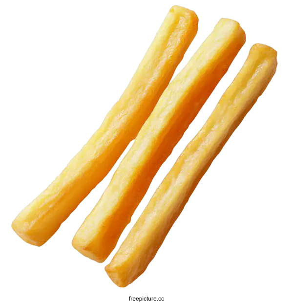 [Transparent Background PNG]Golden Crispy French Fries Ready to Eat