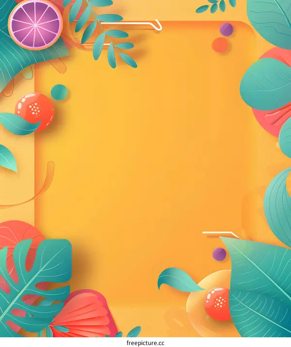 Summer Tropical Leaves Background Design
