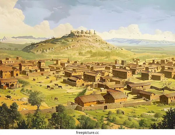 Illustration of Ancient Greek City