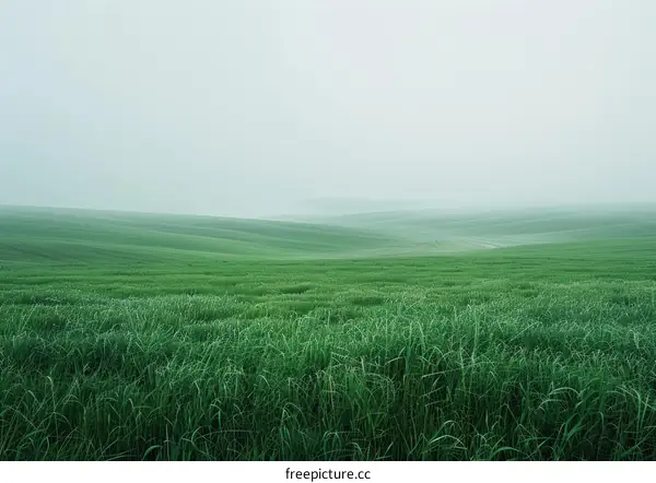 Foggy green field