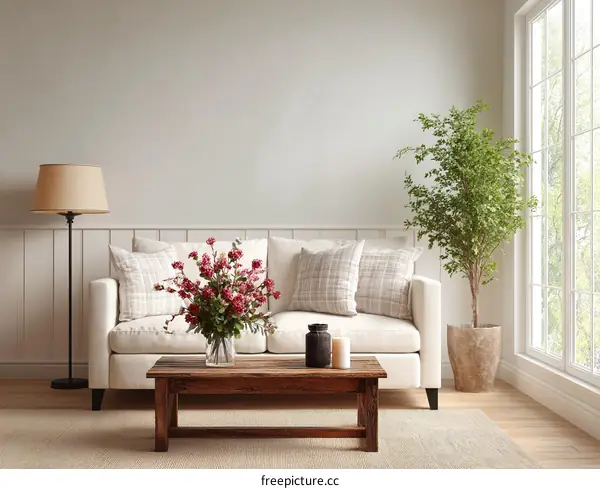 Cozy Modern Farmhouse Living Room Scene