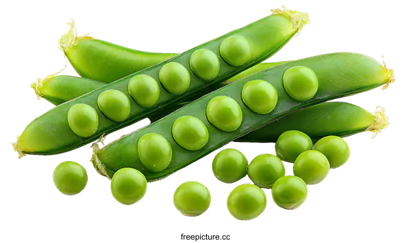 [Transparent Background PNG]Fresh Green Peas and Pods Close-up