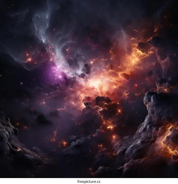 Interstellar space clouds and stars