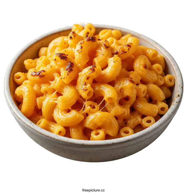 [Transparent Background PNG]Creamy macaroni and cheese in a bowl