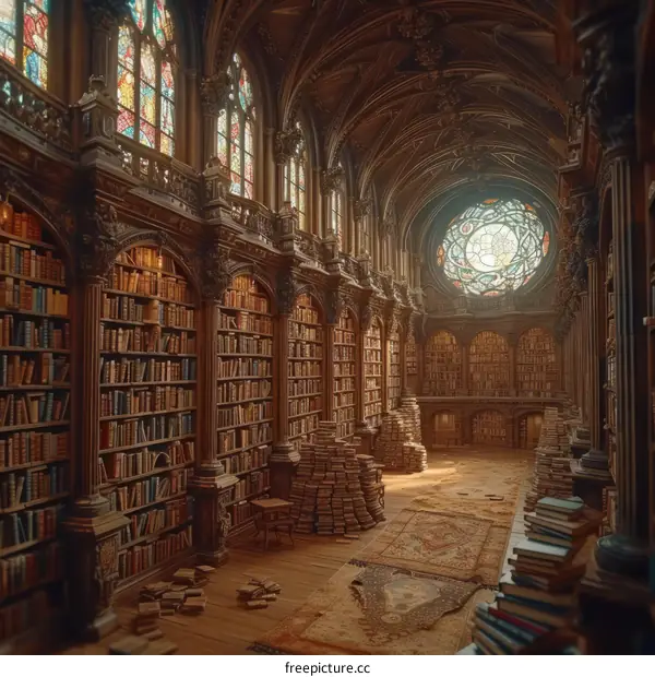 A library with a large collection of books