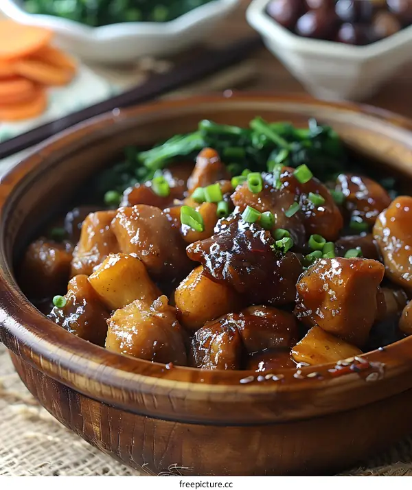 Braised Pork Belly and Taro in Brown Sauce