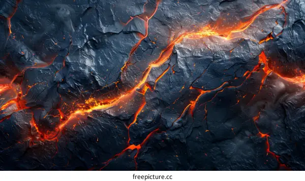 Lava Flowing Over Rock Surface