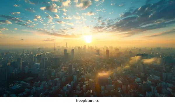 Sunrise over Tokyo Metropolis Skyline