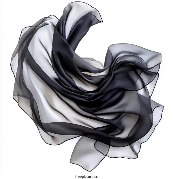 Elegant Black Sheer Fabric Scarf