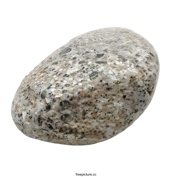 [Transparent Background PNG]Close Up of a Smooth Gray River Rock