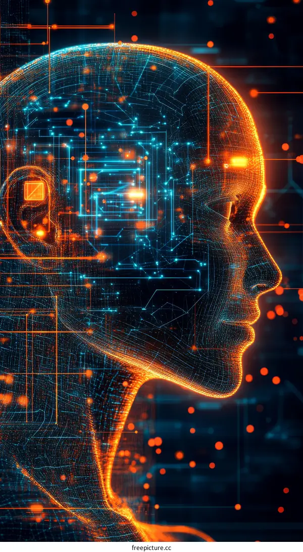 Digital Human Portrait with Circuitry Design