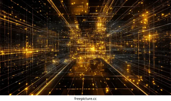 Abstract Network Futuristic Cityscape