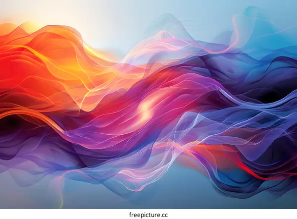 Abstract Colorful Wavy Lines Background