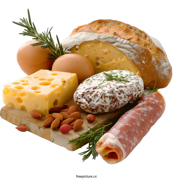 [Transparent Background PNG]Fresh Ingredients for a Delicious Breakfast