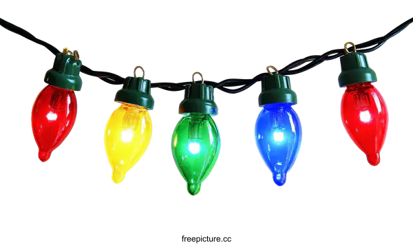 [Transparent Background PNG]Colorful Christmas Lights Decoration