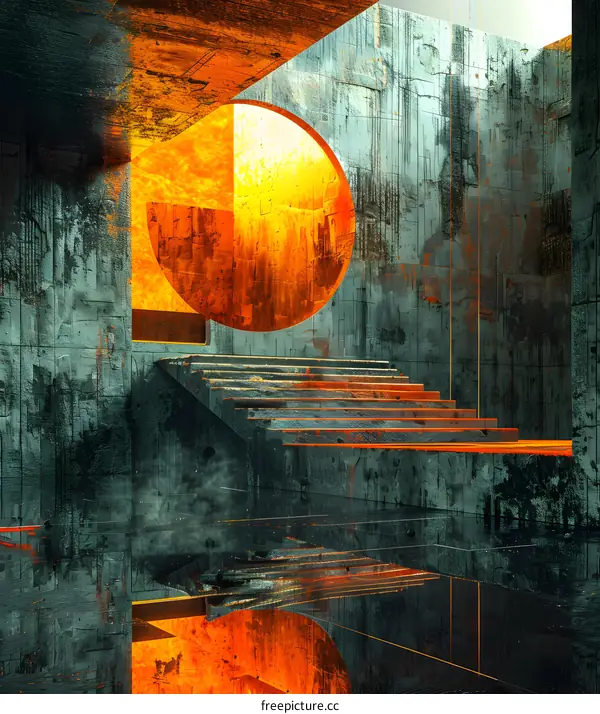 Illuminated Concrete Passage