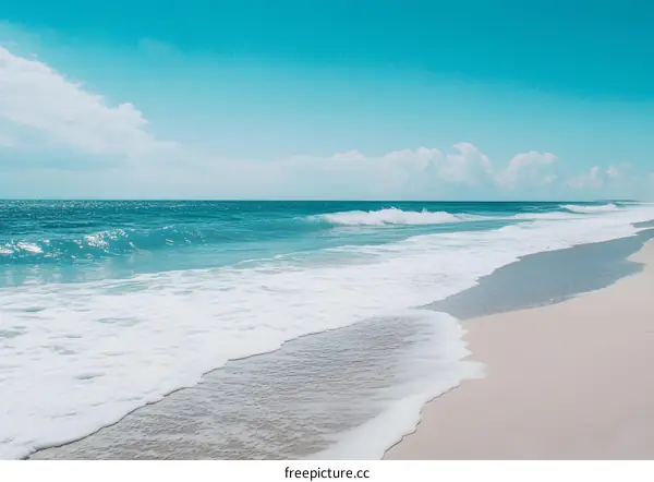 Stunning Beach with Blue Ocean and White Sand