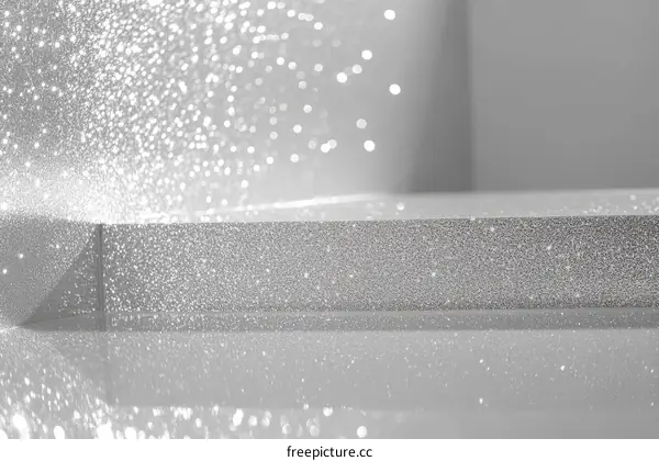 Elegant Silver Glitter Background with Product Display