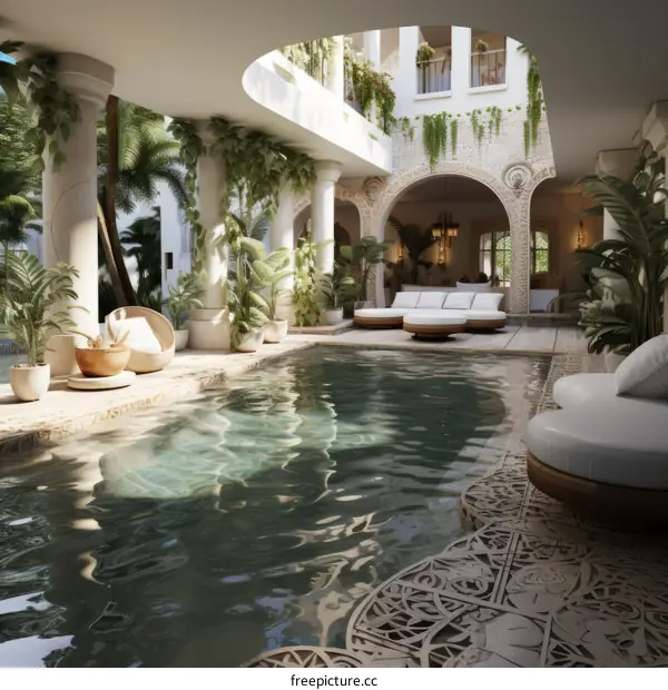 Luxury Mediterranean Villa with Private Pool and Tropical Garden