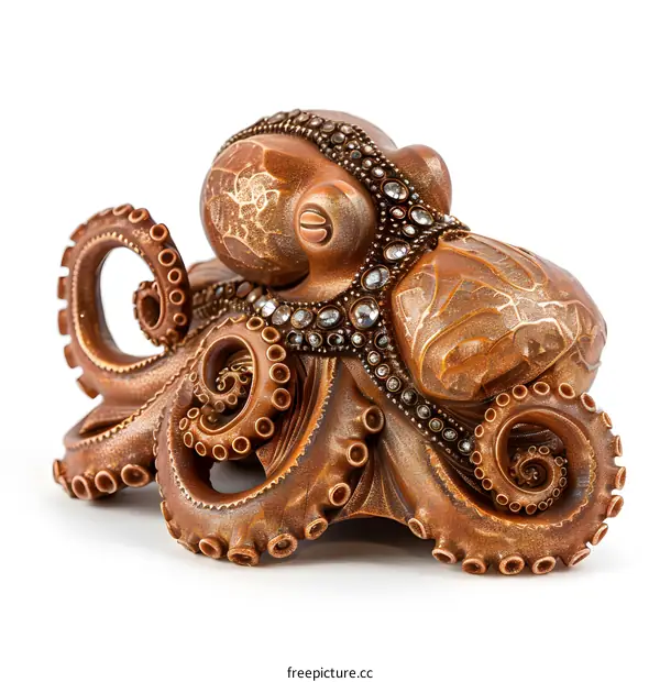 Bronze Octopus Sculpture with Jewels