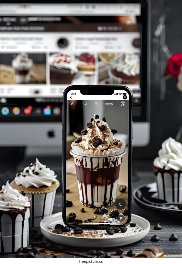 Chocolate and Coffee Dessert Phone Photography