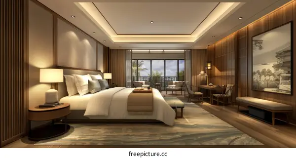 Elegant Modern Chinese Style Bedroom Interior Design