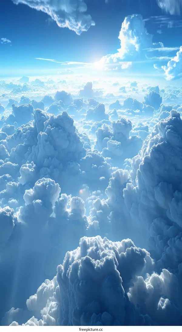 Peaceful Blue Sky with White Clouds