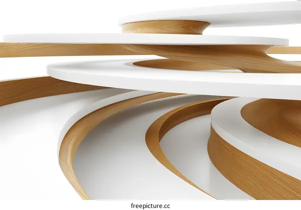 Abstract Wooden Spiral Pattern Design