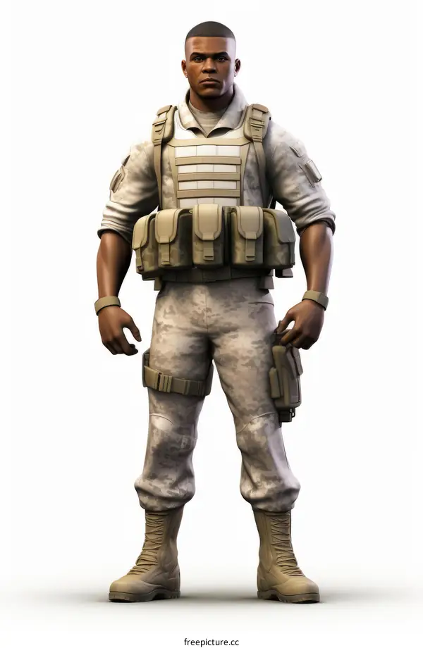 Black Soldier in Military Uniform