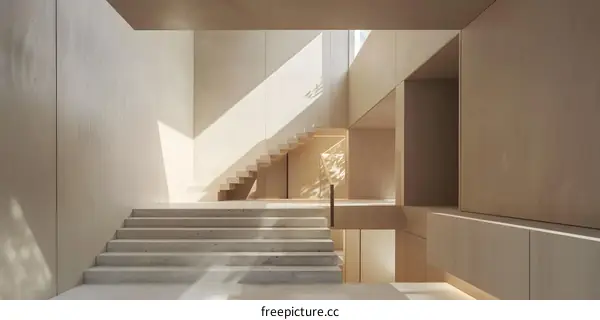 Modern Minimalist Staircase in a House Interior