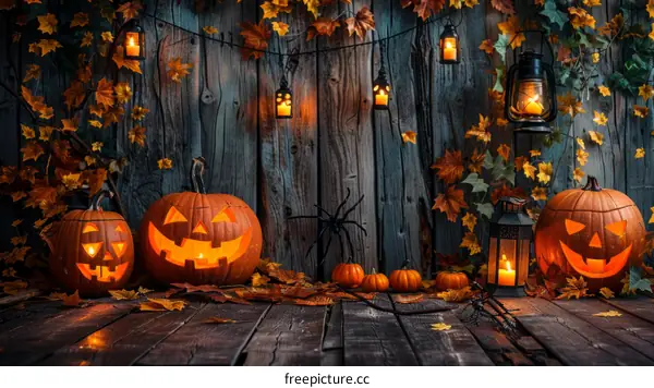 Spooky Halloween Pumpkins & Lanterns:  Fall Decorations