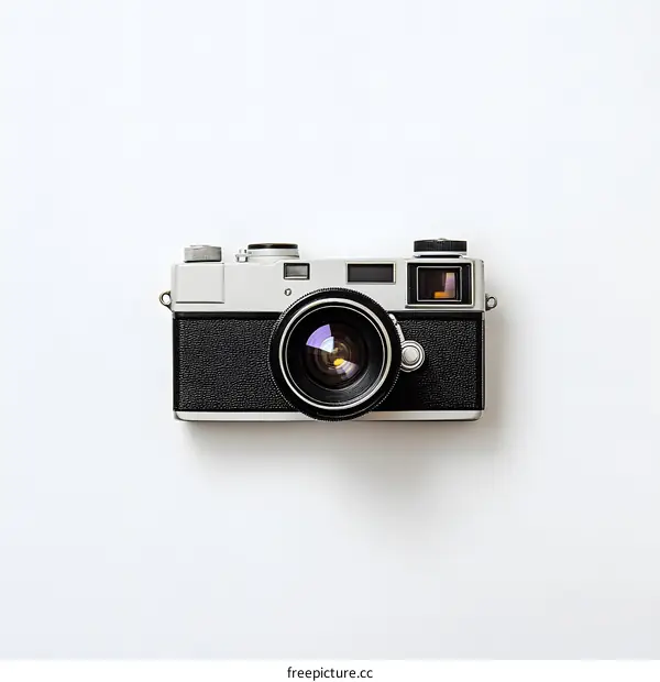 Vintage Camera on White Background