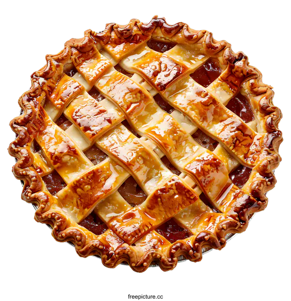 [Transparent Background PNG]A delicious apple pie with a lattice crust