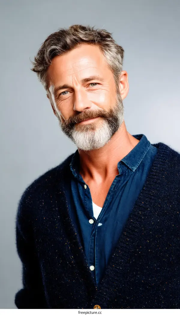 Close-up Portrait of a Mature Caucasian Man