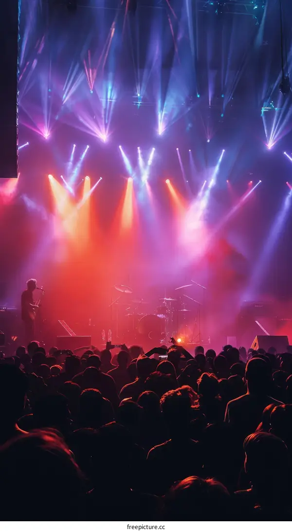 Rock concert with many people in the audience